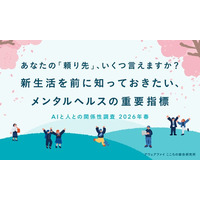 あなたの「頼り先」いくつ言えますか？新生活を前に知っておきたい、メンタルヘルスの重要指標【AIと人との関係性調査 2026年春】