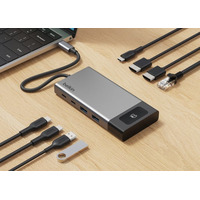 【Belkin】ワンタッチで画面を隠せる「プライバシーボタン」搭載 、デュアル4K 60Hz対応8-in-1ドッグ　Belkin Connect 8ポート デュアルディスプレイ対応 USB-C ハブ