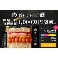 開始わずか1日で支援総額1,000万円突破！「鮨よしかわ 新 -ARATA- 六本木」がクラウドファンディングで早くも支持を獲得。