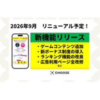 投資予想ポイ活サービス「CHOOSE」、より継続的に楽しめるサービス体験を目指し、第三フェーズリニューアルを2026年9月に実施予定