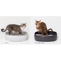 凹凸ゼロで、つるんと洗える！お手入れしやすい猫用トイレ。