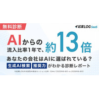 【新機能リリース】起業LOG SaaS、生成AIからの言及率向上を支援する 「LLMO/AIO対策オプション」の販売を開始 ｜ 「生成AI検索・推奨力 診断レポート」の無料提供も